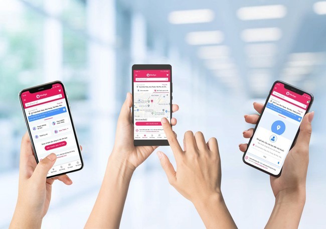 Ứng dụng Medigo trên smartphone. Ứng dụng Medigo trên smartphone.
