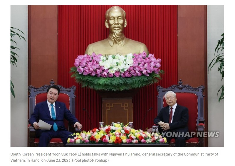 The Yonhap News Agency reports the Vietnam visit of the RoK leader. Snapshot The Yonhap News Agency reports the Vietnam visit of the RoK leader. Snapshot