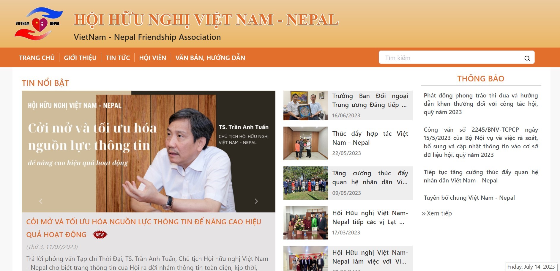 Giao diện trang thông tin điện tử Hội hữu nghị Việt Nam - Nepal (Ảnh: Thành Luân). Giao diện trang thông tin điện tử Hội hữu nghị Việt Nam - Nepal (Ảnh: Thành Luân).