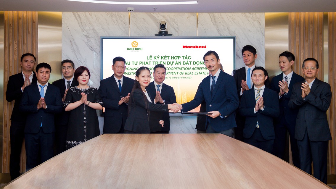 Tập đoàn Hưng Thịnh và Tập đoàn Marubeni ký kết hợp tác đầu tư phát triển dự án bất động sản. Tập đoàn Hưng Thịnh và Tập đoàn Marubeni ký kết hợp tác đầu tư phát triển dự án bất động sản.