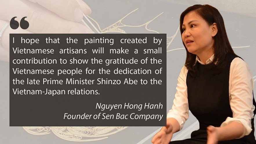 Vietnamese Artists Depict Late Japanese PM Shinzo Abe in Silver Painting Vietnamese Artists Depict Late Japanese PM Shinzo Abe in Silver Painting