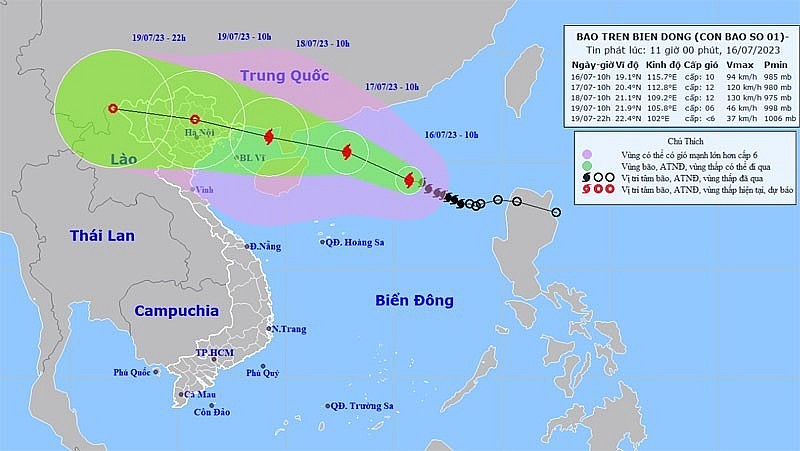 The projected path of Talim storm (Photo: nchmf.gov.vn) The projected path of Talim storm (Photo: nchmf.gov.vn)