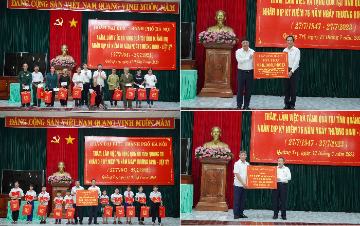 TP. Hà Nội đã trao tặng 3 tỉ đồng cho tỉnh Quảng Trị thực hiện các hoạt động an sinh xã hội TP. Hà Nội đã trao tặng 3 tỉ đồng cho tỉnh Quảng Trị thực hiện các hoạt động an sinh xã hội
