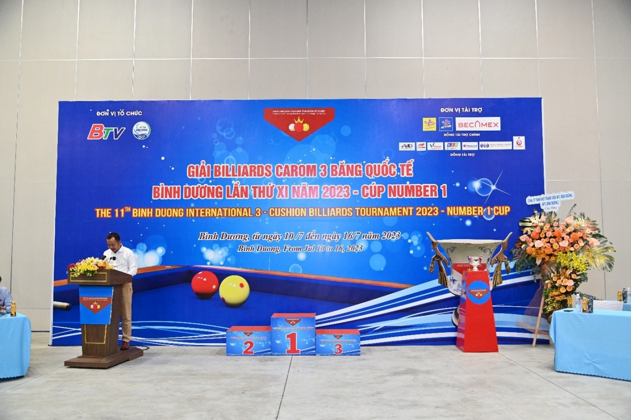Khai mạc Giải Billiards Carom 3 băng Quốc tế Bình Dương năm 2023- Cúp Number 1 diễn ra ngày 13/07 tại Trung tâm Triển lãm Quốc tế Thành phố mới Bình Dương. Khai mạc Giải Billiards Carom 3 băng Quốc tế Bình Dương năm 2023- Cúp Number 1 diễn ra ngày 13/07 tại Trung tâm Triển lãm Quốc tế Thành phố mới Bình Dương.