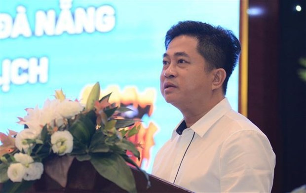 Dinh Hoang Linh, Director of the Department of Information and Culture at the State Committee for Overseas Vietnamese Affairs, speaks at the event. (Photo: VNA) Dinh Hoang Linh, Director of the Department of Information and Culture at the State Committee for Overseas Vietnamese Affairs, speaks at the event. (Photo: VNA)