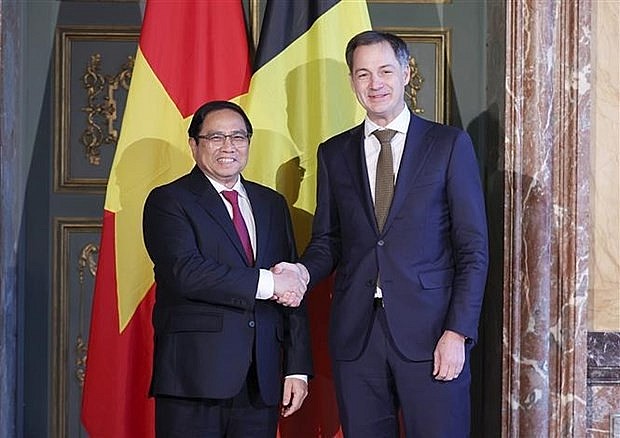 Prime Minister Pham Minh Chinh (L) and Belgian Prime Minister Alexander De Croo. (Photo: VNA) Prime Minister Pham Minh Chinh (L) and Belgian Prime Minister Alexander De Croo. (Photo: VNA)