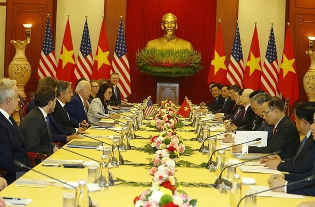 Việt Nam-Hoa Kỳ nâng cấp quan hệ lên Đối tác Chiến lược Toàn diện | Chính trị | Vietnam+ (VietnamPlus) Việt Nam-Hoa Kỳ nâng cấp quan hệ lên Đối tác Chiến lược Toàn diện | Chính trị | Vietnam+ (VietnamPlus)