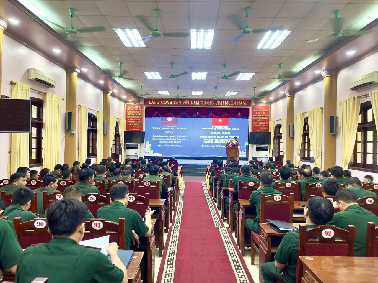 Khai mạc lớp tập huấn công tác quản lý biên giới cho 40 cán bộ Biên phòng Lào Khai mạc lớp tập huấn công tác quản lý biên giới cho 40 cán bộ Biên phòng Lào