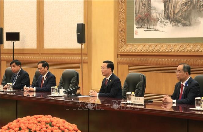 Chủ tịch nước Võ Văn Thưởng hội kiến Tổng Bí thư, Chủ tịch Trung Quốc Tập Cận Bình