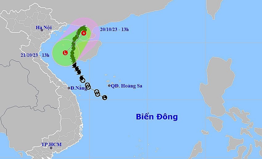 Tropical storm Sanba is moving far away from the Vietnamese mainland towards China's Lei-zhou peninsula. (Photo: NCHMF) Tropical storm Sanba is moving far away from the Vietnamese mainland towards China's Lei-zhou peninsula. (Photo: NCHMF)