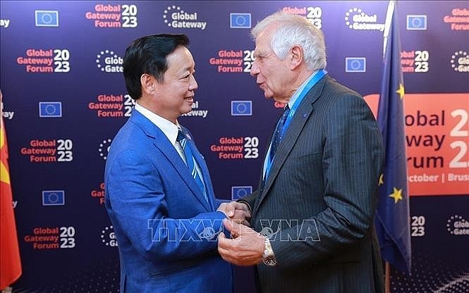 Deputy Prime Minister Tran Hong Ha (L) and Vice President of the European Commission (EC) and High Representative of the European Union (EU) for Foreign Affairs and Security Policy Josep Borrell. Deputy Prime Minister Tran Hong Ha (L) and Vice President of the European Commission (EC) and High Representative of the European Union (EU) for Foreign Affairs and Security Policy Josep Borrell.