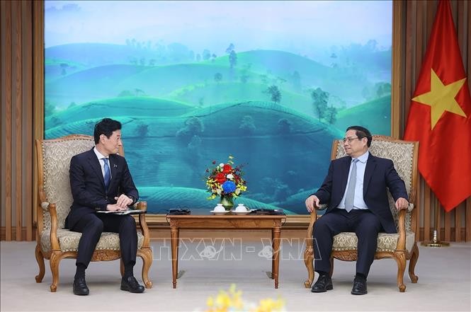 Thủ tướng Phạm Minh Chính tiếp Bộ trưởng Bộ Kinh tế, Thương mại và Công nghiệp Nhật Bản Thủ tướng Phạm Minh Chính tiếp Bộ trưởng Bộ Kinh tế, Thương mại và Công nghiệp Nhật Bản