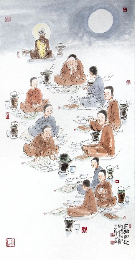 Paintings of Vietnamese, Korean Artists Featuring Buddhism in Hanoi Paintings of Vietnamese, Korean Artists Featuring Buddhism in Hanoi