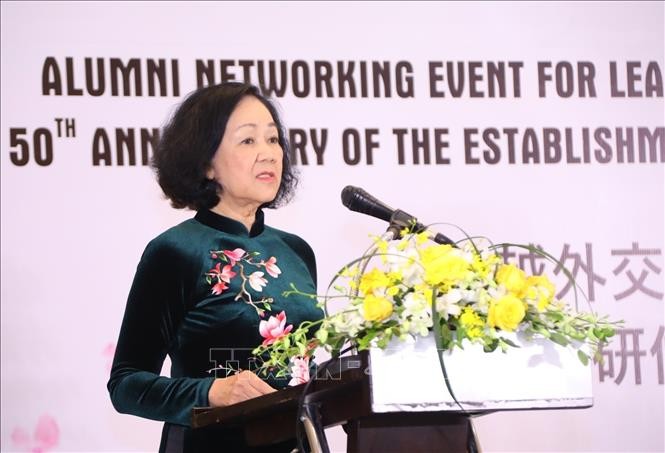 Thường trực Ban Bí thư, Trưởng Ban Tổ chức Trung ương Trương Thị Mai phát biểu. (Ảnh: TTXVN) Thường trực Ban Bí thư, Trưởng Ban Tổ chức Trung ương Trương Thị Mai phát biểu. (Ảnh: TTXVN)