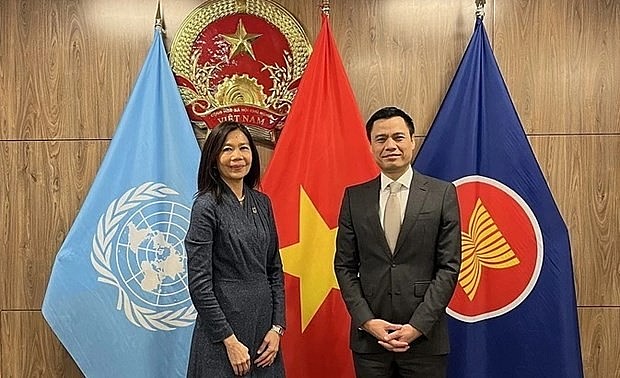 Ambassador Dang Hoang Giang, Permanent Representative of Vietnam to the UN (R) and UN Resident Coordinator in Vietnam Pauline Tamesis (Photo: VNA) Ambassador Dang Hoang Giang, Permanent Representative of Vietnam to the UN (R) and UN Resident Coordinator in Vietnam Pauline Tamesis (Photo: VNA)