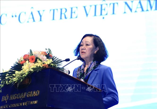 Ra mắt cuốn sách của Tổng Bí thư Nguyễn Phú Trọng về công tác đối ngoại Chú thích ảnh