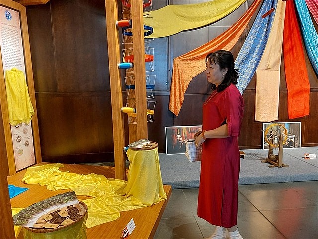 A space dedicated to Vạn Phúc silk weaving village. Photo: VNS A space dedicated to Vạn Phúc silk weaving village. Photo: VNS