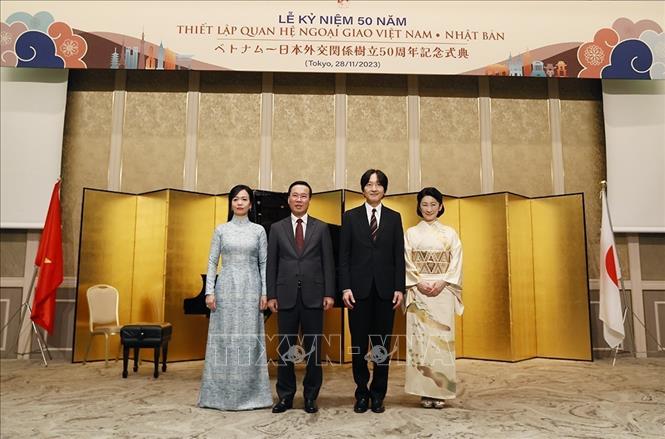 Chủ tịch nước Võ Văn Thưởng dự lễ kỷ niệm 50 năm thiết lập quan hệ ngoại giao Việt Nam - Nhật Bản Chú thích ảnh