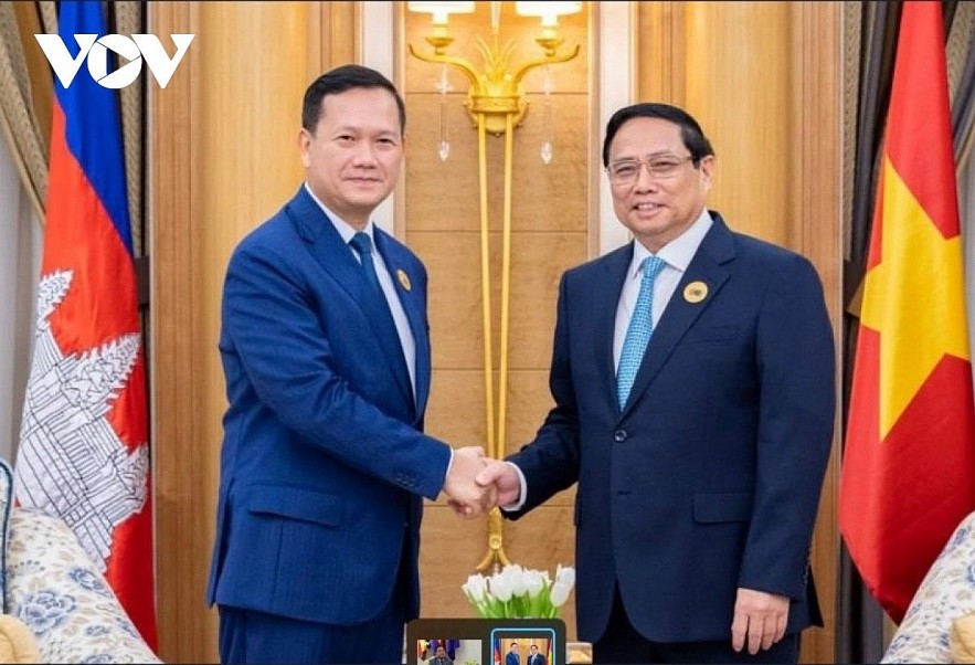 Prime Minister of Cambodia Samdech Moha Borvor Thipadei Hun Manet (L) and his Vietnamese counterpart Pham Minh Chinh Prime Minister of Cambodia Samdech Moha Borvor Thipadei Hun Manet (L) and his Vietnamese counterpart Pham Minh Chinh