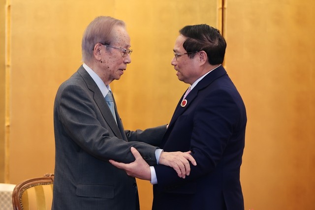 Thủ tướng Chính phủ Phạm Minh Chính tiếp cựu Thủ tướng Nhật Bản Yasuo Fukuda - Ảnh: VGP/Nhật Bản Thủ tướng Chính phủ Phạm Minh Chính tiếp cựu Thủ tướng Nhật Bản Yasuo Fukuda - Ảnh: VGP/Nhật Bản