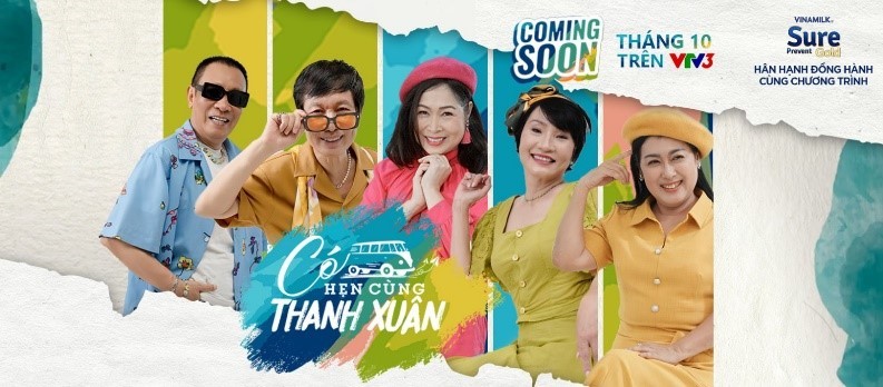 Phát sóng định kỳ lúc 21h15 chủ nhật hằng tuần trên sóng VTV3 từ 22/10, “Có Hẹn Cùng Thanh Xuân” hứa hẹn là chương trình truyền hình thực tế “ăn khách” với sự tham gia của dàn diễn viên, nhà báo gạo cội. Phát sóng định kỳ lúc 21h15 chủ nhật hằng tuần trên sóng VTV3 từ 22/10, “Có Hẹn Cùng Thanh Xuân” hứa hẹn là chương trình truyền hình thực tế “ăn khách” với sự tham gia của dàn diễn viên, nhà báo gạo cội.