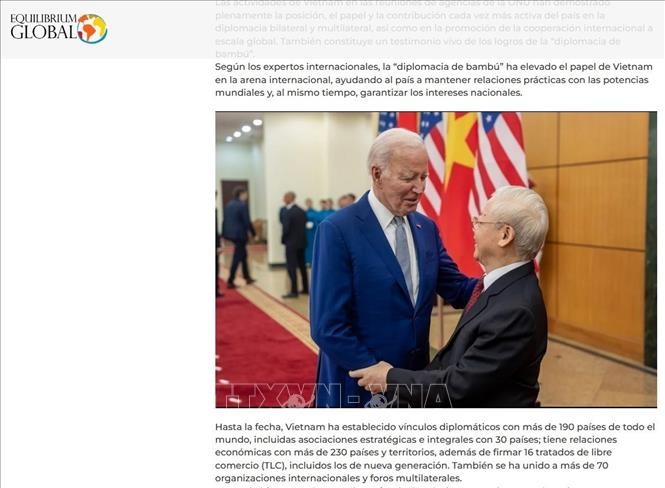 Báo chí Argentina ca ngợi thành tựu "Ngoại giao cây tre" của Việt Nam Báo chí Argentina ca ngợi thành tựu "Ngoại giao cây tre" của Việt Nam