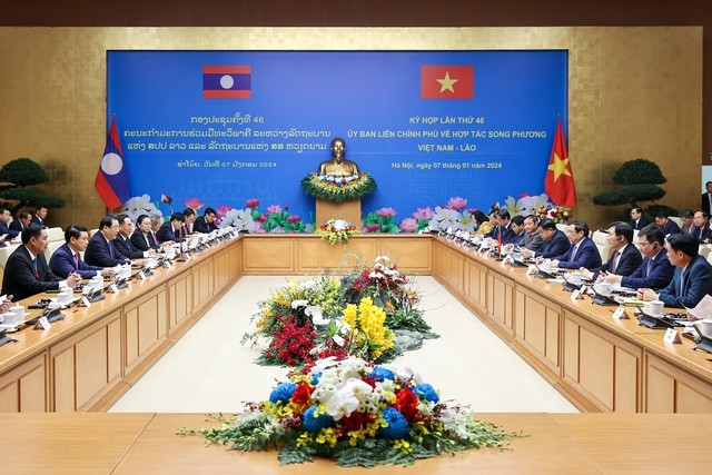 Thủ tướng Phạm Minh Chính và Thủ tướng Lào đồng chủ trì kỳ họp lần thứ 46 Ủy ban liên Chính phủ về hợp tác song phương Thủ tướng Phạm Minh Chính và Thủ tướng Lào đồng chủ trì kỳ họp lần thứ 46 Ủy ban liên Chính phủ về hợp tác song phương