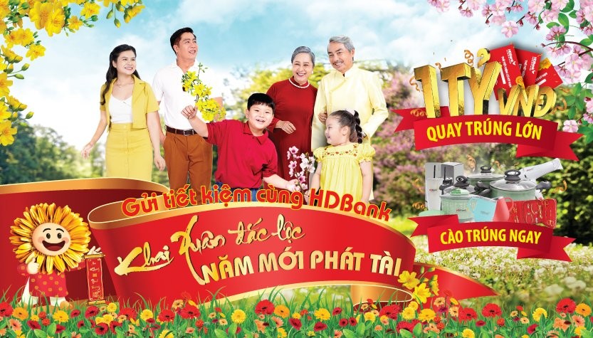 HDBank tặng hơn 10 tỷ đồng cho khách hàng gửi tiết kiệm đầu xuân Giáp Thìn HDBank tặng hơn 10 tỷ đồng cho khách hàng gửi tiết kiệm đầu xuân Giáp Thìn