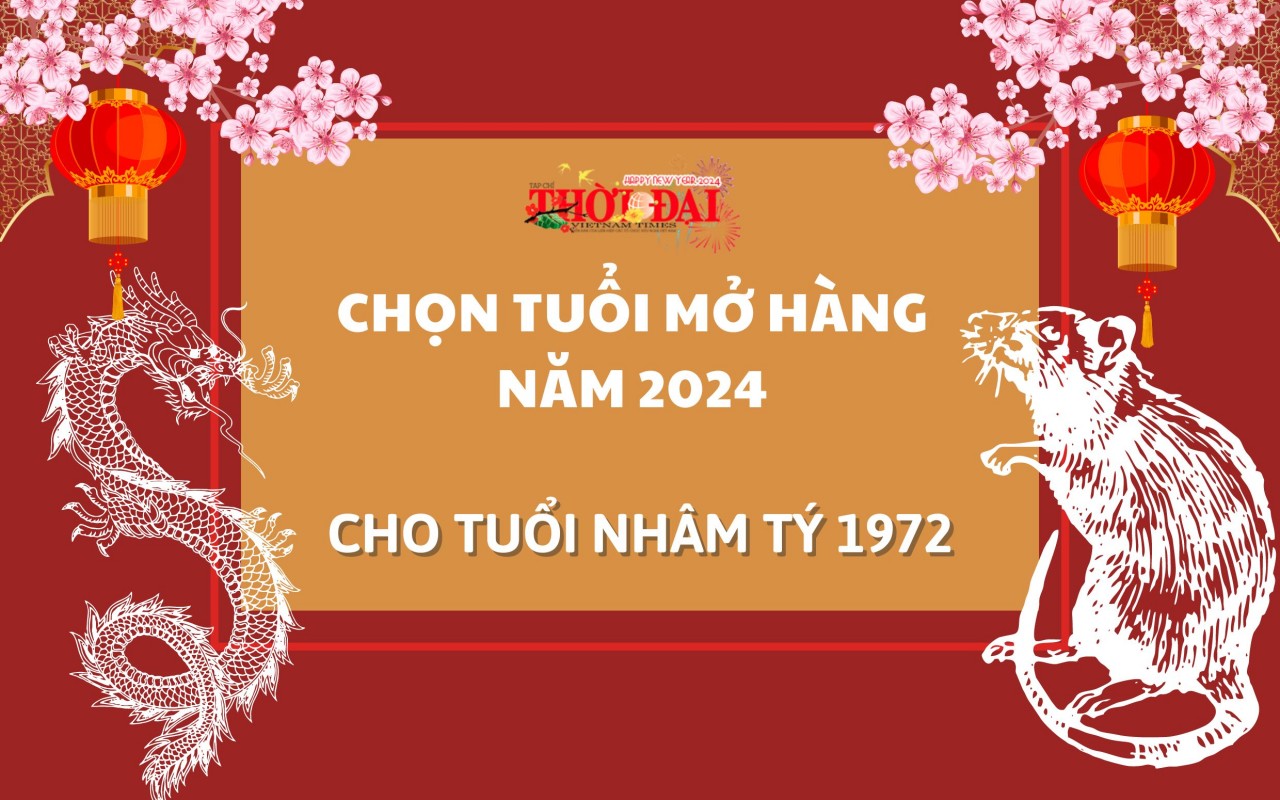 Tuổi mở hàng năm 2024 cho người tuổi Nhâm Tý 1972