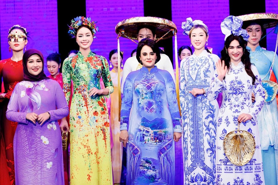 Foreign Ambassador’s Spouses Model At Ao Dai Week 2024