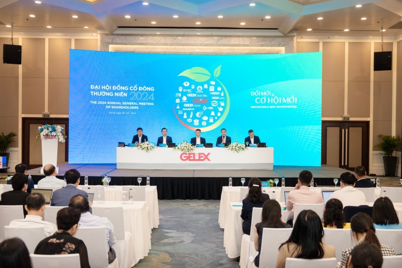 Toàn cảnh ĐHĐCĐ năm 2024 của Công ty cổ phần Tập đoàn GELEX diễn ra sáng 28/3. Toàn cảnh ĐHĐCĐ năm 2024 của Công ty cổ phần Tập đoàn GELEX diễn ra sáng 28/3.