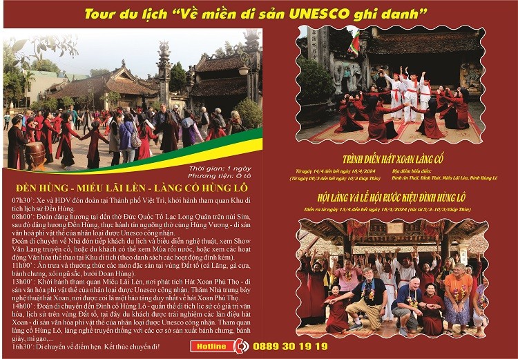 Phú Thọ ra mắt tour du lịch “Về miền Di sản UNESCO ghi danh” Phú Thọ ra mắt tour du lịch “Về miền Di sản UNESCO ghi danh”