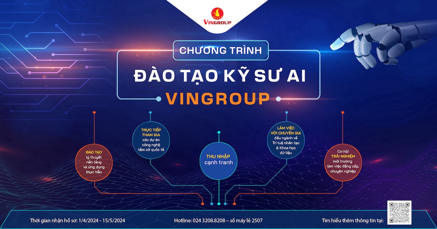 Vinbigdata tuyển sinh chương trình đào tạo kỹ sư ai mùa 5 - 2024 Vinbigdata tuyển sinh chương trình đào tạo kỹ sư ai mùa 5 - 2024