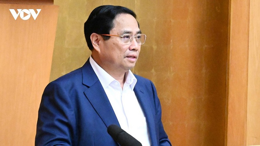 Prime Minister Pham Minh Chinh speaks at the meeting. Prime Minister Pham Minh Chinh speaks at the meeting.
