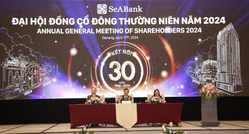 Đại hội đồng cổ đông thường niên 2024: SeABank đặt mục tiêu tăng trưởng 28%, tăng vốn điều lệ lên 30.000 tỷ đồng Đại hội đồng cổ đông thường niên 2024: SeABank đặt mục tiêu tăng trưởng 28%, tăng vốn điều lệ lên 30.000 tỷ đồng
