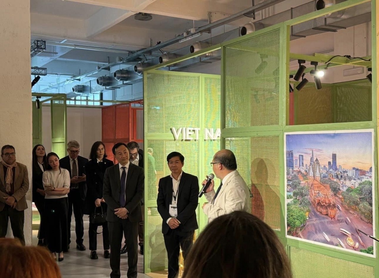 The Vietnam pavilion at Milan Design Week. Photo: VGP/HA The Vietnam pavilion at Milan Design Week. Photo: VGP/HA