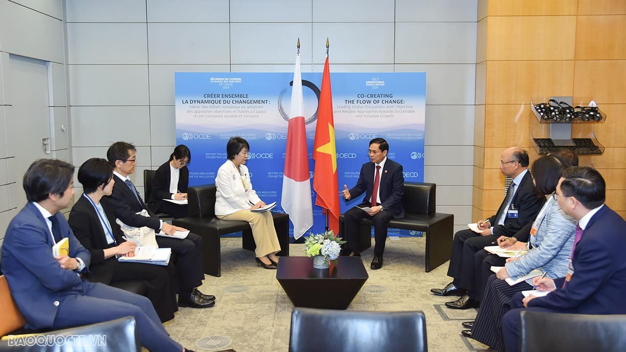 Minister of Foreign Affairs Bui Thanh Son and his Japanese counterpart Kamikawa Yoko. Photo: Minister of Foreign Affairs Bui Thanh Son and his Japanese counterpart Kamikawa Yoko. Photo: