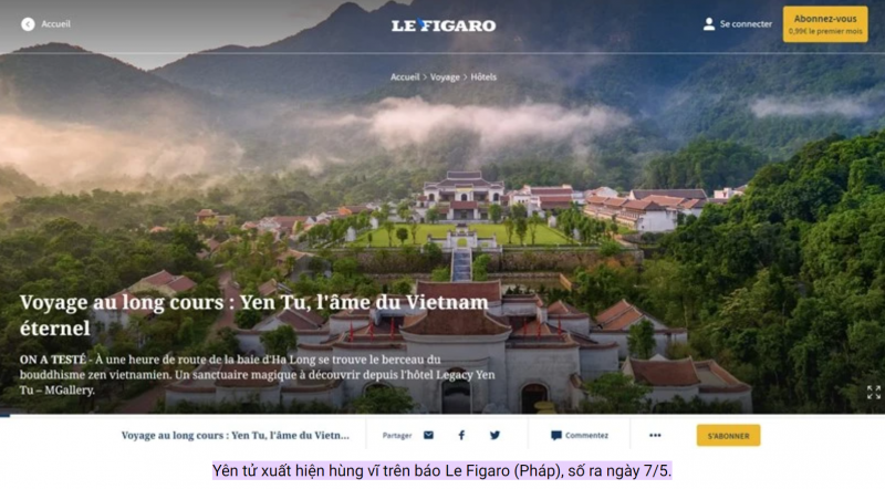 Non thiêng Yên Tử xuất hiện ấn tượng trên báo Pháp Non thiêng Yên Tử xuất hiện ấn tượng trên báo Pháp