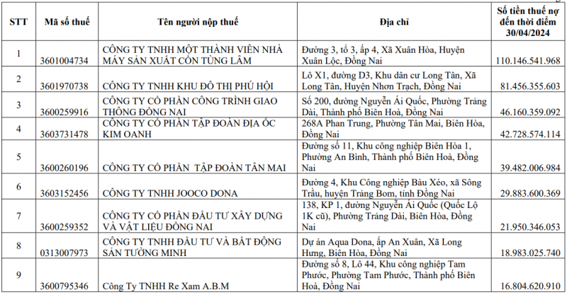Cường Thuận Idico, Kim Oanh Group, Mai Linh, Sông Đà cùng loạt doanh nghiệp bị Cường Thuận Idico, Kim Oanh Group, Mai Linh, Sông Đà cùng loạt doanh nghiệp bị