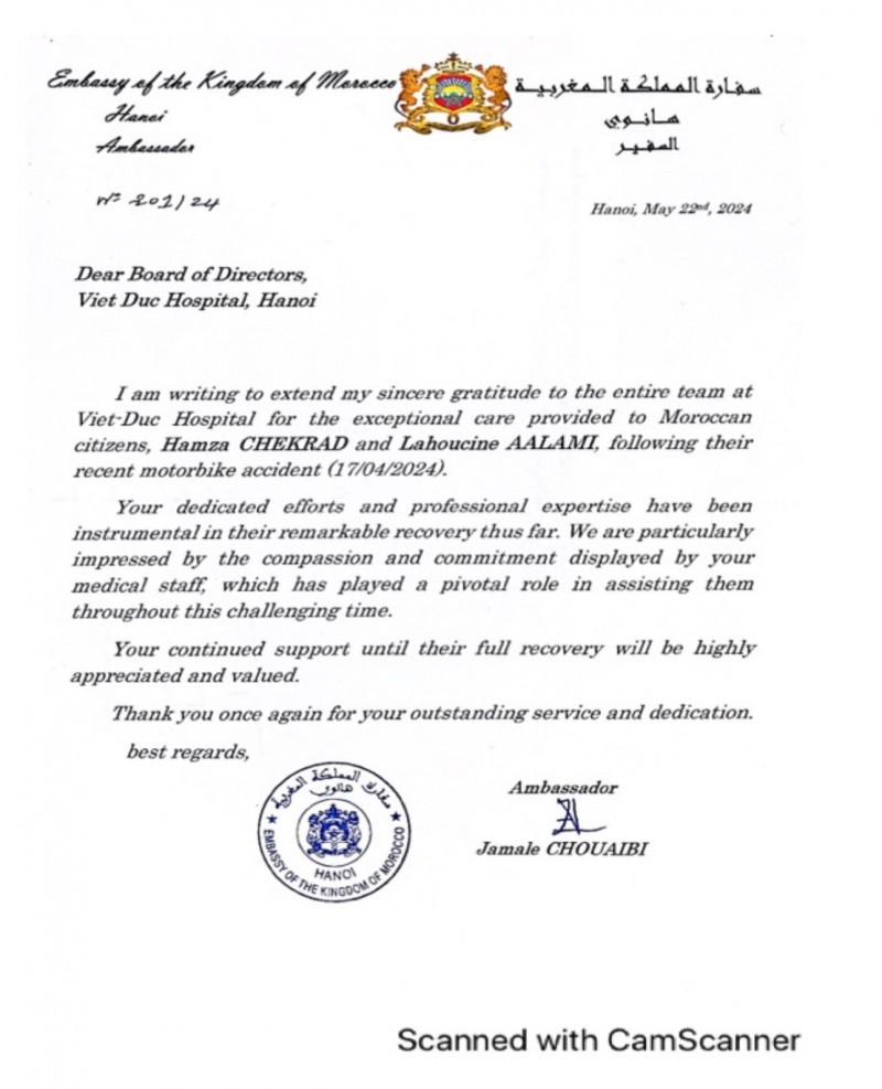 The Embassy of the Kingdom of Morocco Appreciates The Vietnamese Doctors The Embassy Of The Kingdom of Morocco Appreciates Vietnamese Doctors