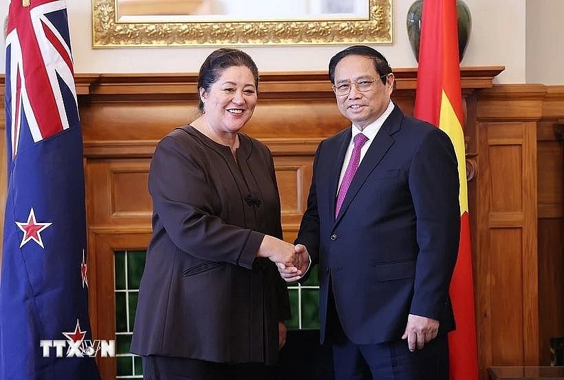 PM Pham Minh Chinh (right) meets with New Zealand Governor-General Dame Cindy Kiro on March 11, 2024 as part of his official visit to New Zealand. (Photo: VNA) PM Pham Minh Chinh (right) meets with New Zealand Governor-General Dame Cindy Kiro on March 11, 2024 as part of his official visit to New Zealand. (Photo: VNA)
