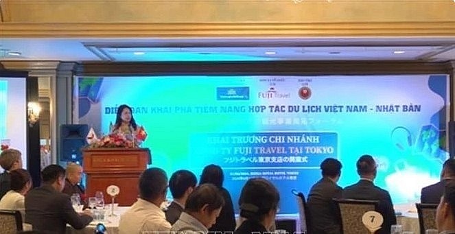 Vu Nhat Ha, Vietnamese Embassy representative in Japan speaks at the event. Vu Nhat Ha, Vietnamese Embassy representative in Japan speaks at the event.