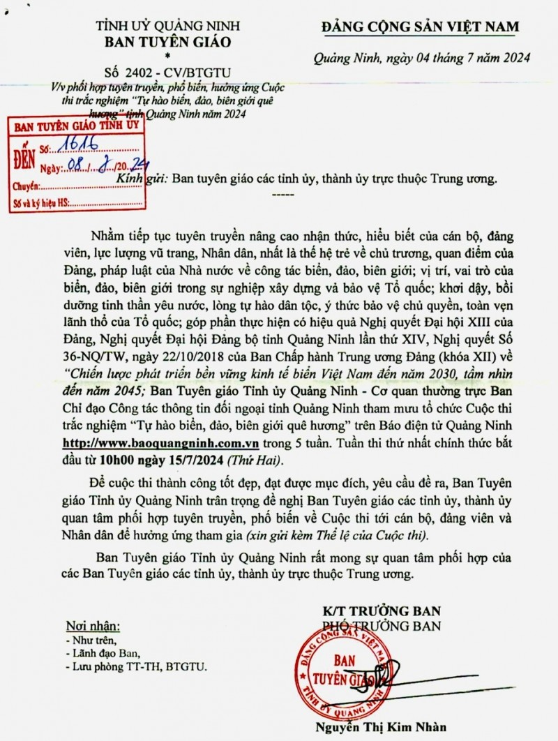 Quảng Ninh phát động cuộc thi trắc nghiệm “Tự hào biển, đảo, biên giới quê hương”