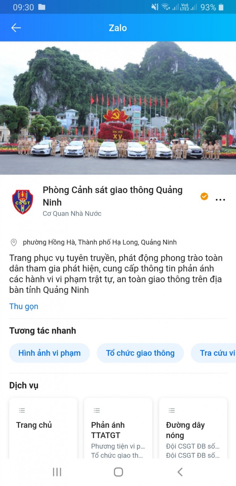 Ra mắt trang Zalo tiếp nhận phản ánh về trật tự, an toàn giao thông Quảng Ninh Ra mắt trang Zalo tiếp nhận phản ánh về trật tự, an toàn giao thông Quảng Ninh
