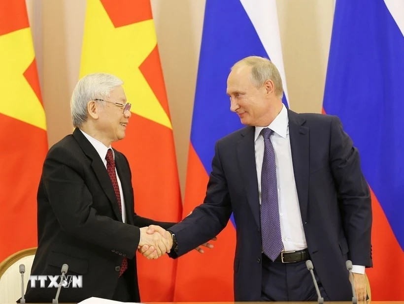 Tổng thống Vladimir Putin hội đàm với Tổng Bí thư Nguyễn Phú Trọng thăm chính thức Liên bang Nga (Sochi, 6/9/2018). (Ảnh: Trí Dũng/TTXVN) Tổng thống Vladimir Putin hội đàm với Tổng Bí thư Nguyễn Phú Trọng thăm chính thức Liên bang Nga (Sochi, 6/9/2018). (Ảnh: Trí Dũng/TTXVN)