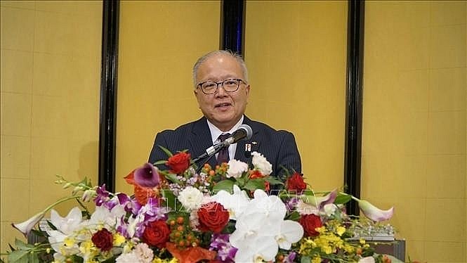 Yamaguchi Nobuhiko, the Deputy Governor of Osaka Prefecture, addresses a function marking 79 years of Vietnam's National Day in Osaka on August 30. (Photo: VNA) Yamaguchi Nobuhiko, the Deputy Governor of Osaka Prefecture, addresses a function marking 79 years of Vietnam's National Day in Osaka on August 30. (Photo: VNA)