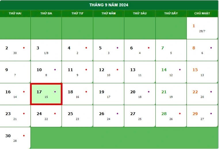 Trung thu 2024 rơi vào ngày dương lịch nào? Trung thu 2024 rơi vào ngày dương lịch nào?