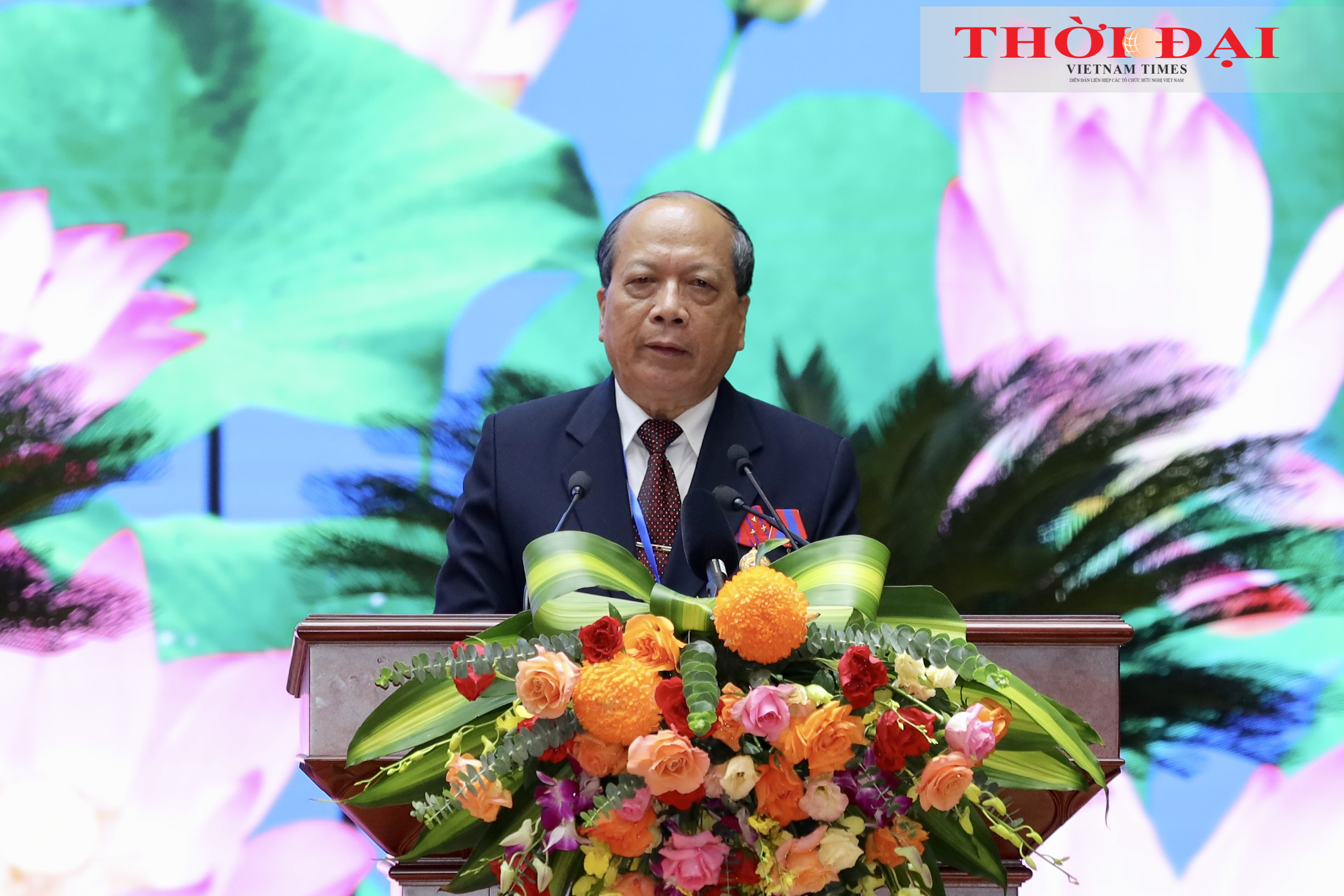 Ông Nguyễn Tiến Ngọc, Chi hội trưởng Chi hội cựu lưu học sinh Việt Nam tại Lào phaát biểu. (Ảnh: Đinh Hòa) Ông Nguyễn Tiến Ngọc, Chi hội trưởng Chi hội cựu lưu học sinh Việt Nam tại Lào phaát biểu. (Ảnh: Đinh Hòa)