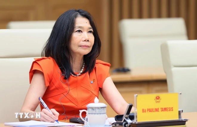 Bà Pauline Tamesis, Điều phối viên thường trú của Liên hợp quốc tại Việt Nam. (Ảnh: TTXVN) Bà Pauline Tamesis, Điều phối viên thường trú của Liên hợp quốc tại Việt Nam. (Ảnh: TTXVN)