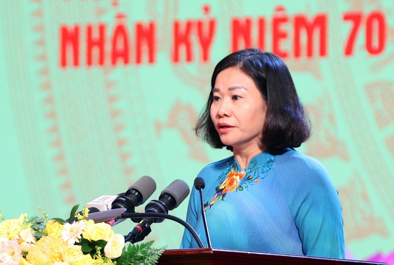 Phó Bí thư Thường trực Thành ủy Hà Nội Nguyễn Thị Tuyến phát biểu tại buổi gặp mặt (Ảnh: T.L). Phó Bí thư Thường trực Thành ủy Hà Nội Nguyễn Thị Tuyến phát biểu tại buổi gặp mặt (Ảnh: T.L).